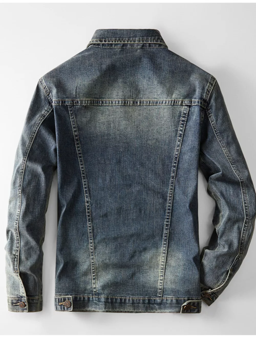 Men's Plus Size Vintage Wash Denim Jacket, image 2