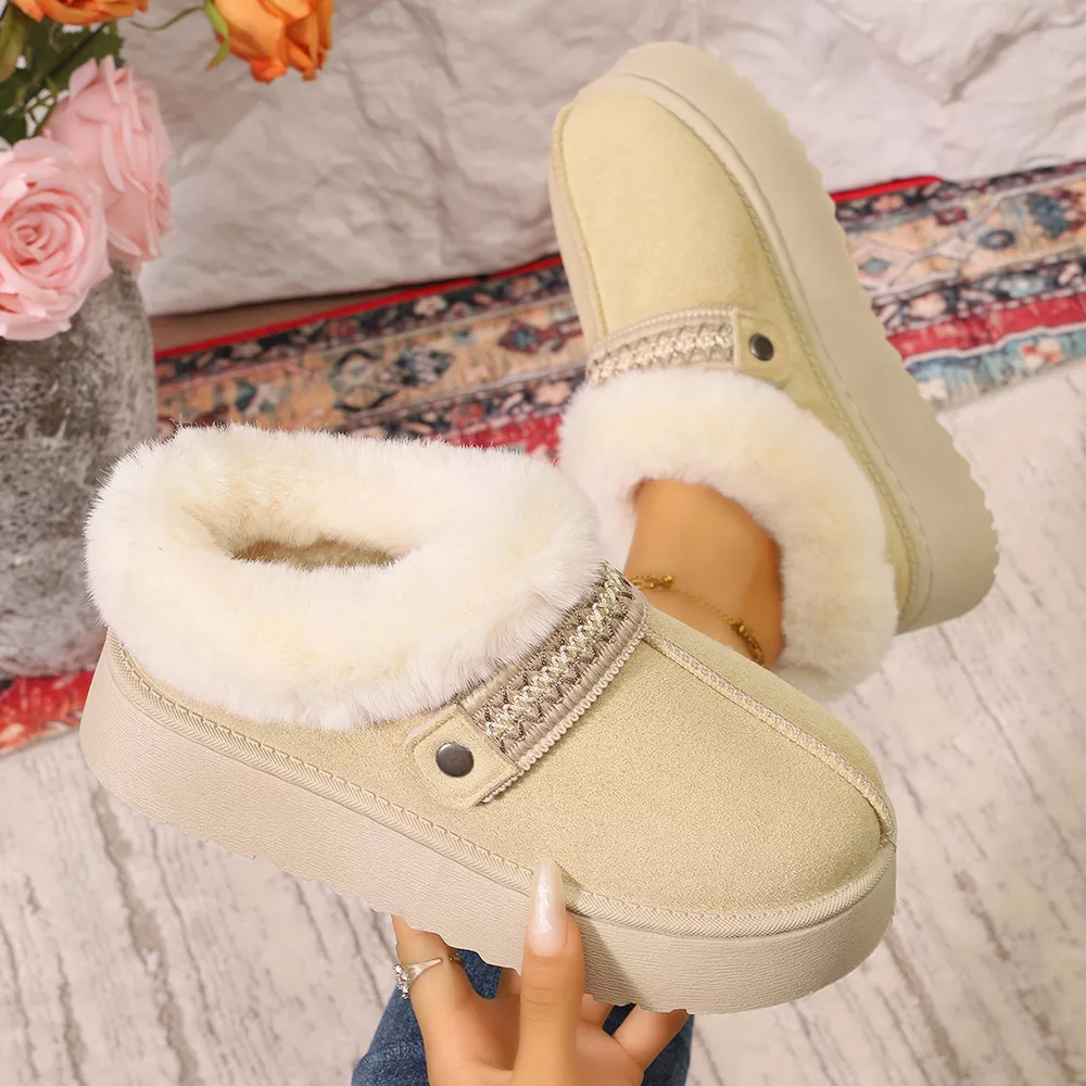 Platform Faux Fur Lined Suede Slip-On Boots, image 7