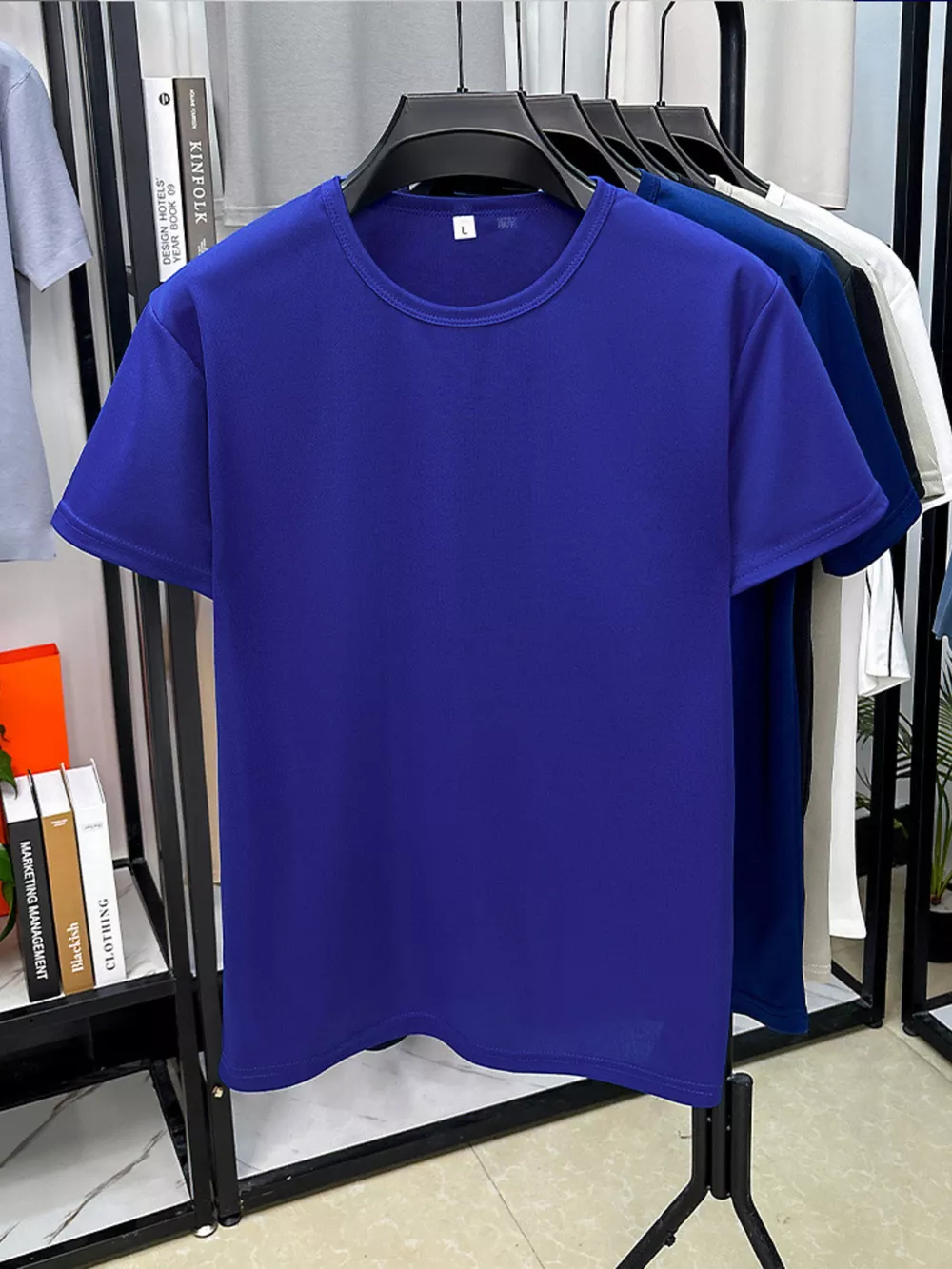 Men's Plus Size Round Neck Short Sleeve T-Shirt, image 5