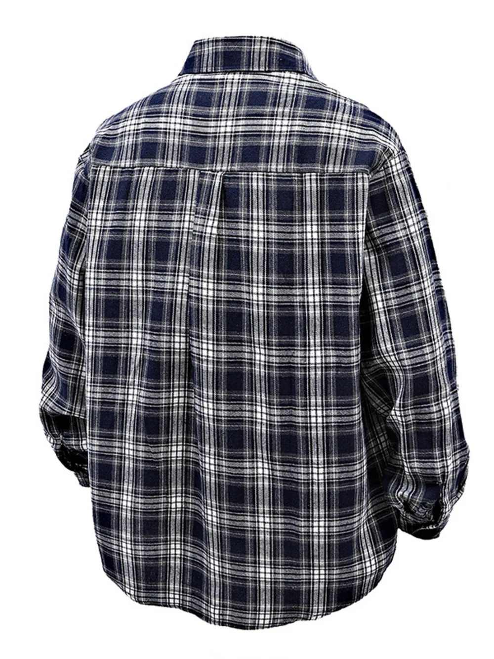 Men's Full Size Casual Plaid Long Sleeve Shirt Plus Size, image 4