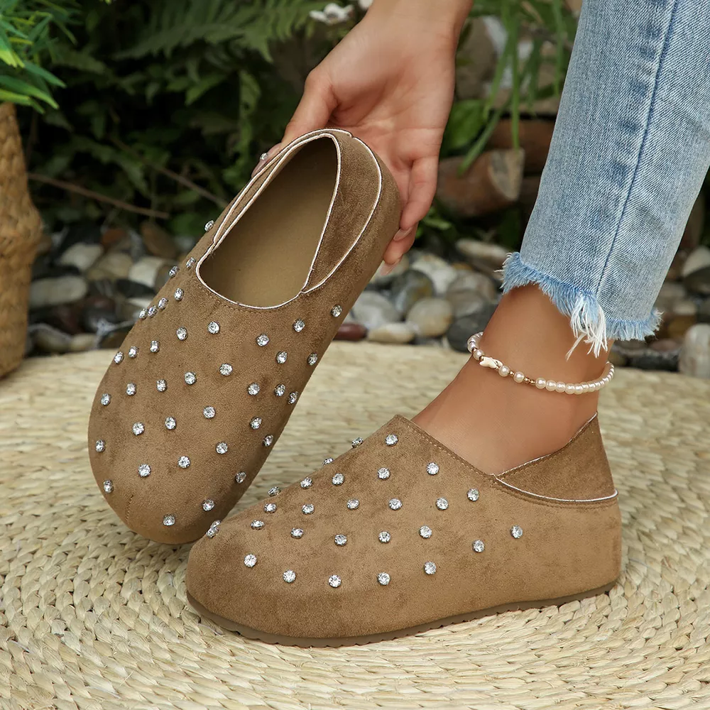 Rhinestone Round Toe Slip-Ons, image 9