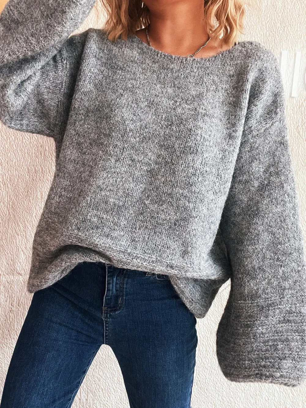 Relaxed Fit Round Neck Sweater, image 17