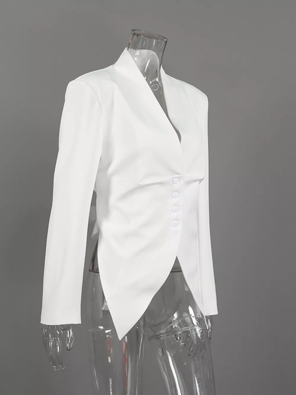 Slim-Fit Asymmetric Hem Blazer, image 7
