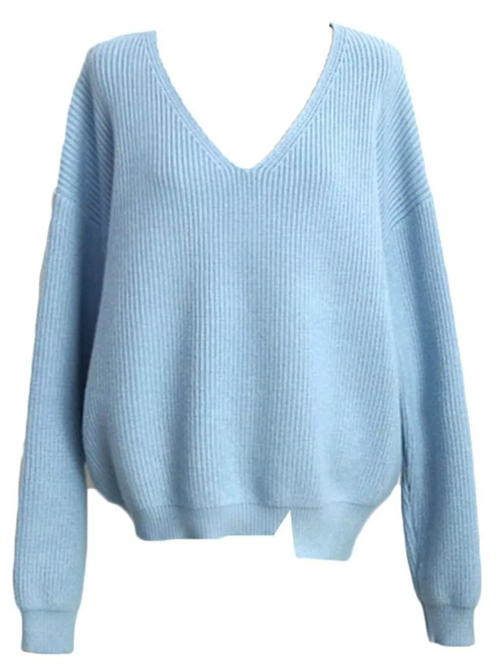 V-Neck Dropped Shoulder Sweater, image 8