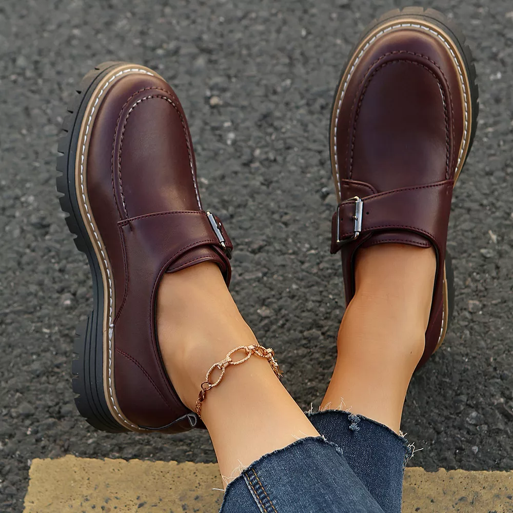 Buckle Accent Chunky Platform Loafers, image 5