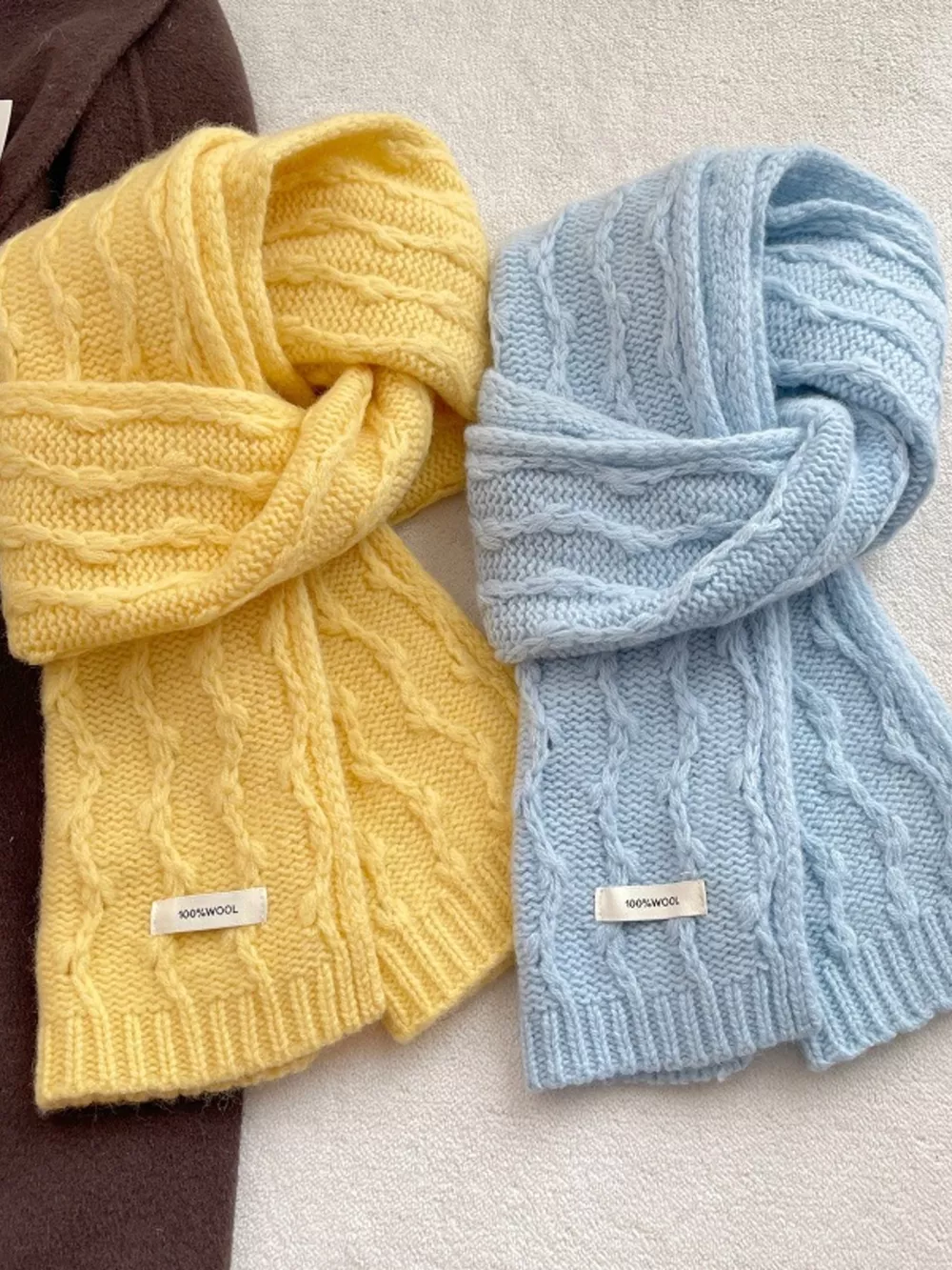 Wool Cozy Cable Knit Scarf, image 5