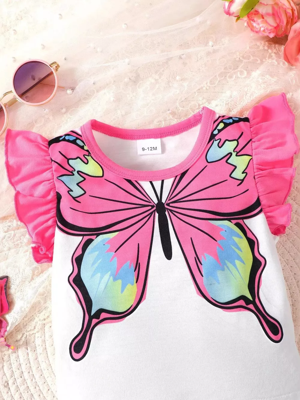 Children's Ruffled Butterfly Tee and Shorts Set, image 2