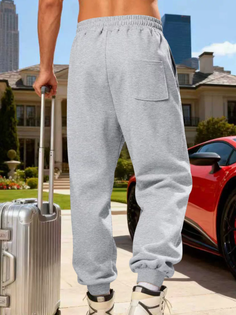 Men's Full Size Casual Striped Cargo Joggers Plus Size, image 22