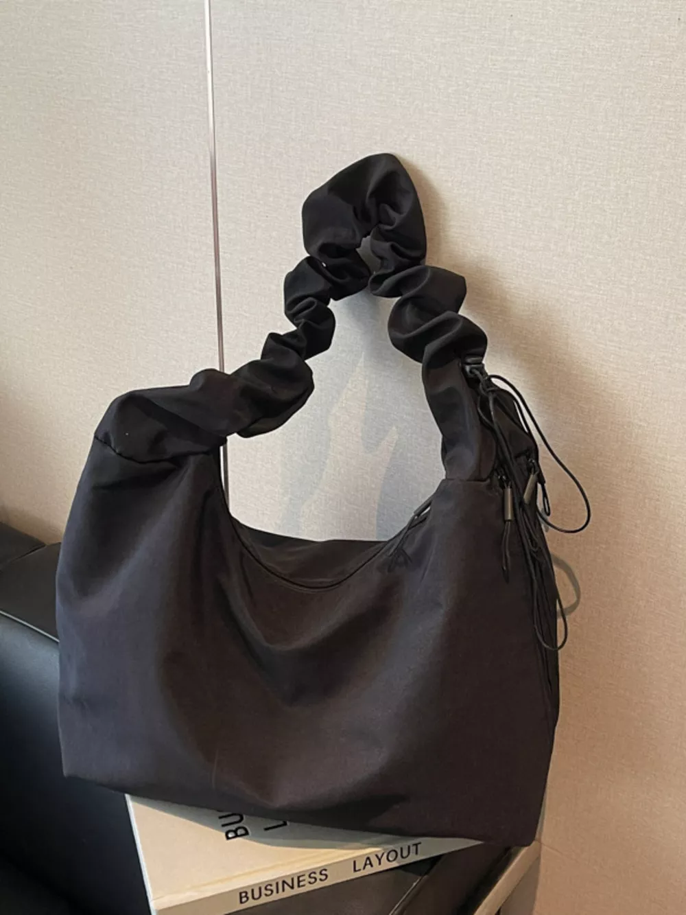 Ruched Handle Lightweight Shoulder Bag