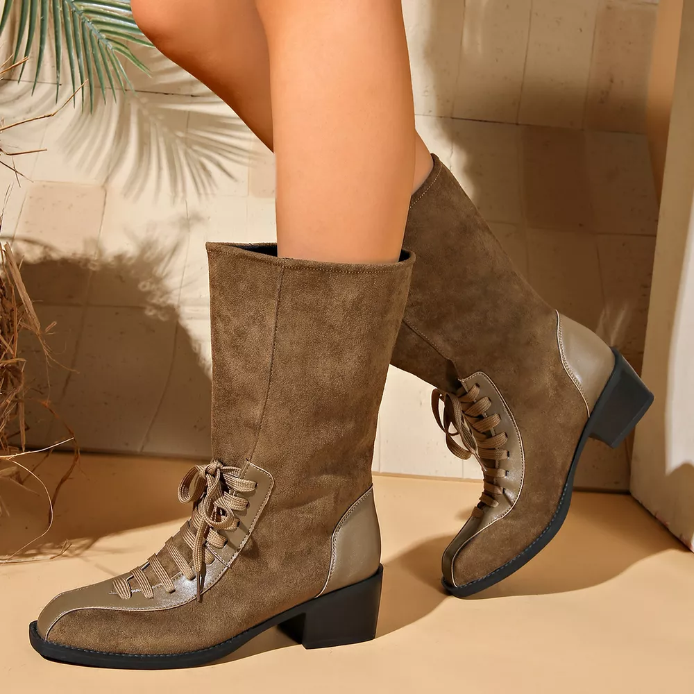Mid-Calf Block Heel Boots, image 5