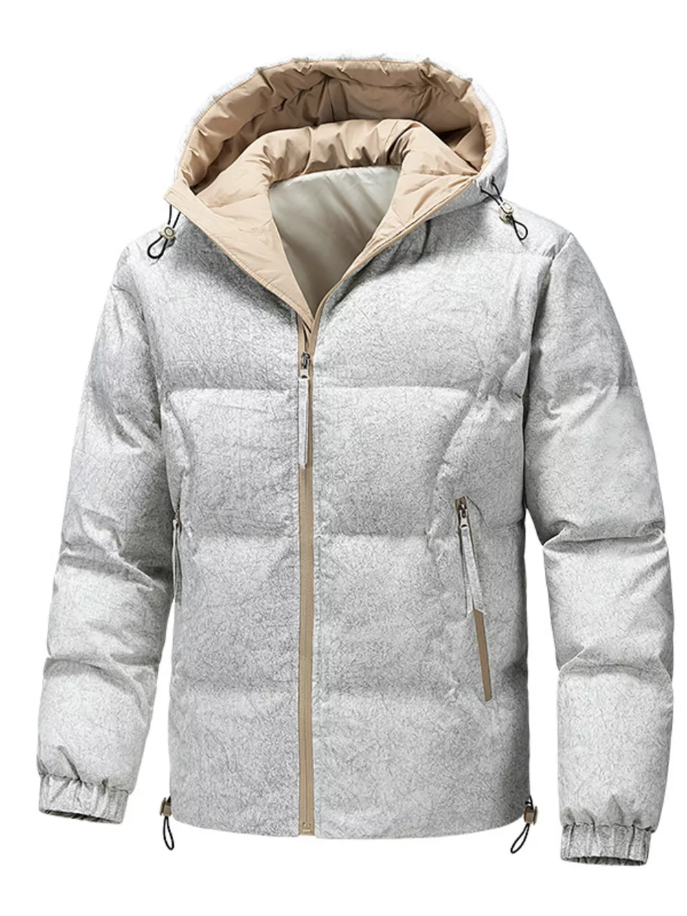 Men's Plus Size Warm Padded Hooded Puffer Jacket, image 5
