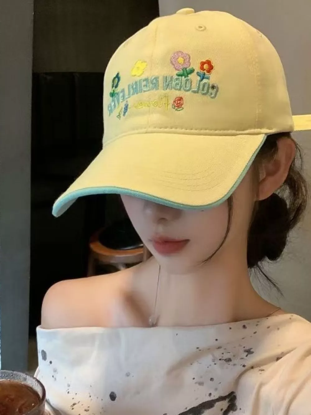 Floral Embroidered Adjustable Baseball Cap, image 3