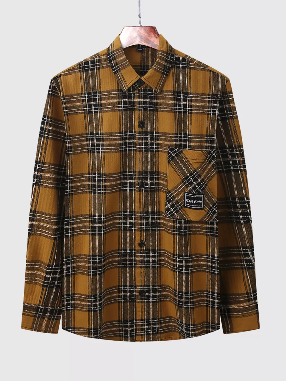 Men's Plus Size Casual Plaid Button Up Shirt, image 6