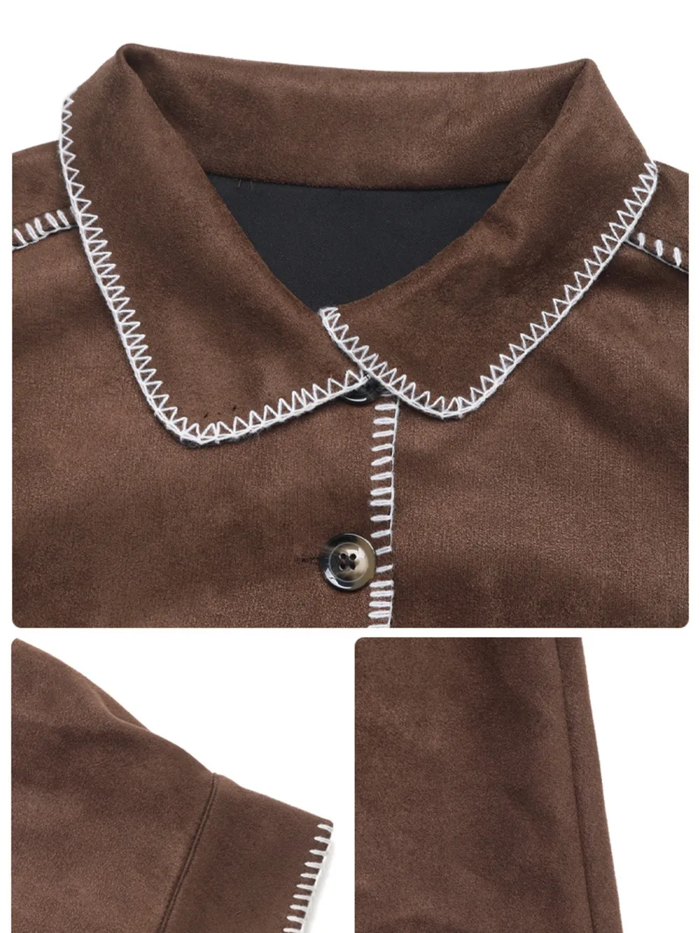 Button Up Contrast Trim Jacket, image 7