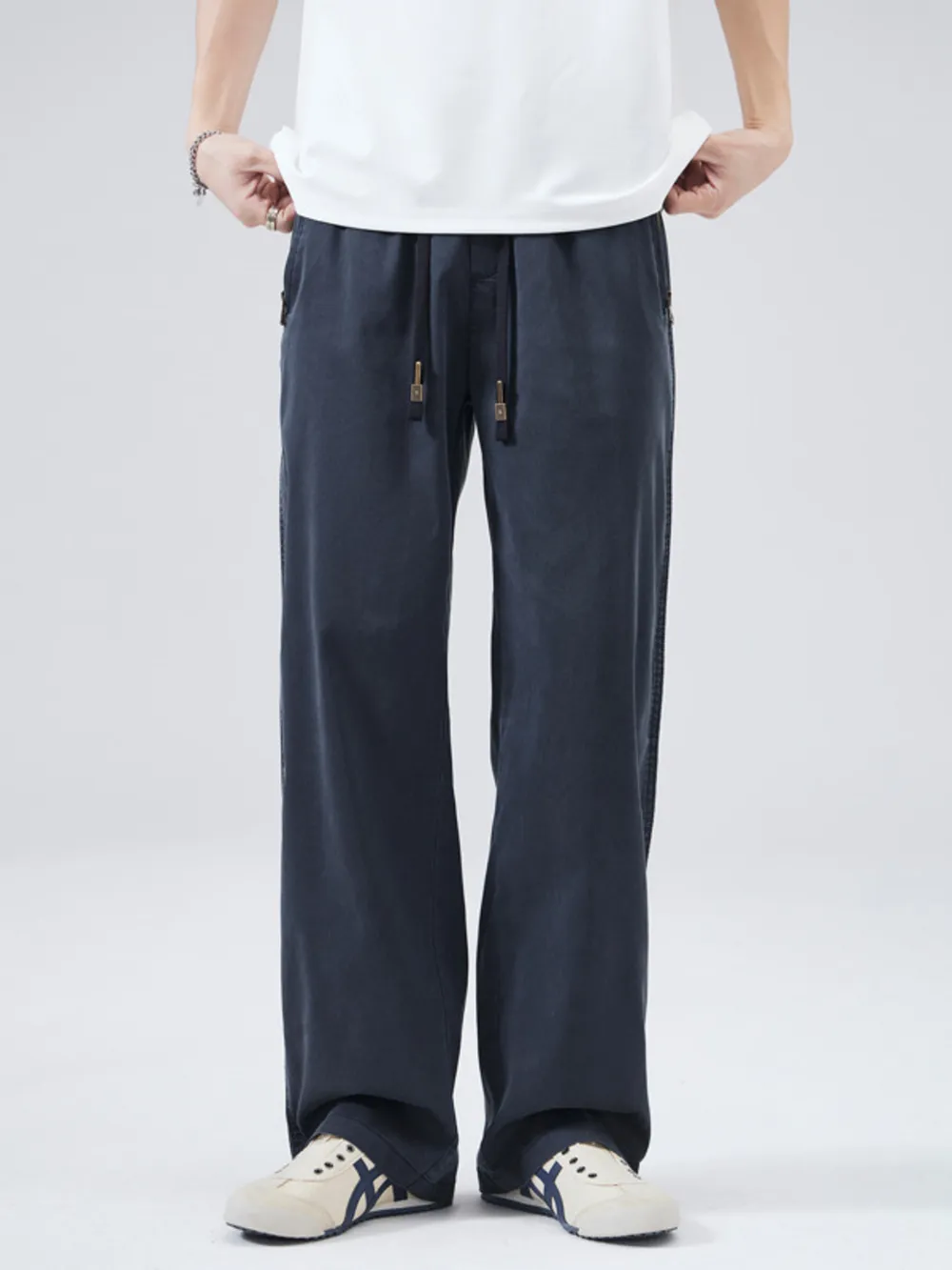 Men's Full Size Drawstring Wide Leg Pants Plus Size, image 3