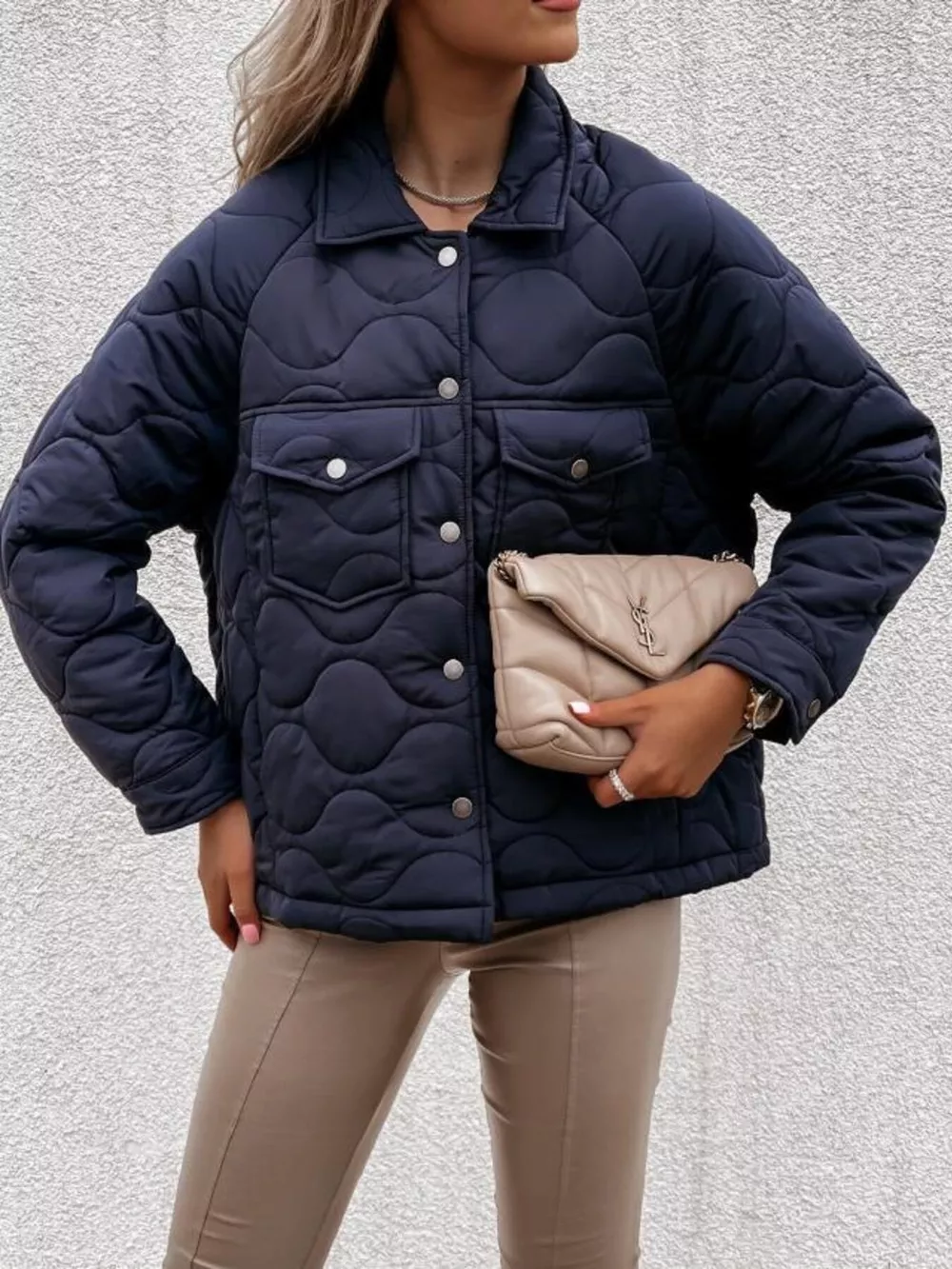 Quilted Snap-Down Casual Jacket, image 7