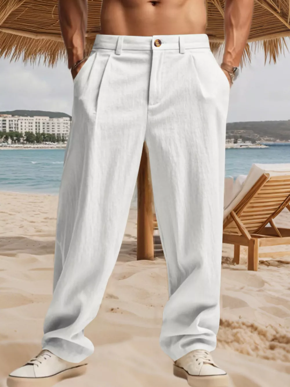 Men's Full Size Relaxed Fit Pleated Pants Plus Size, image 16