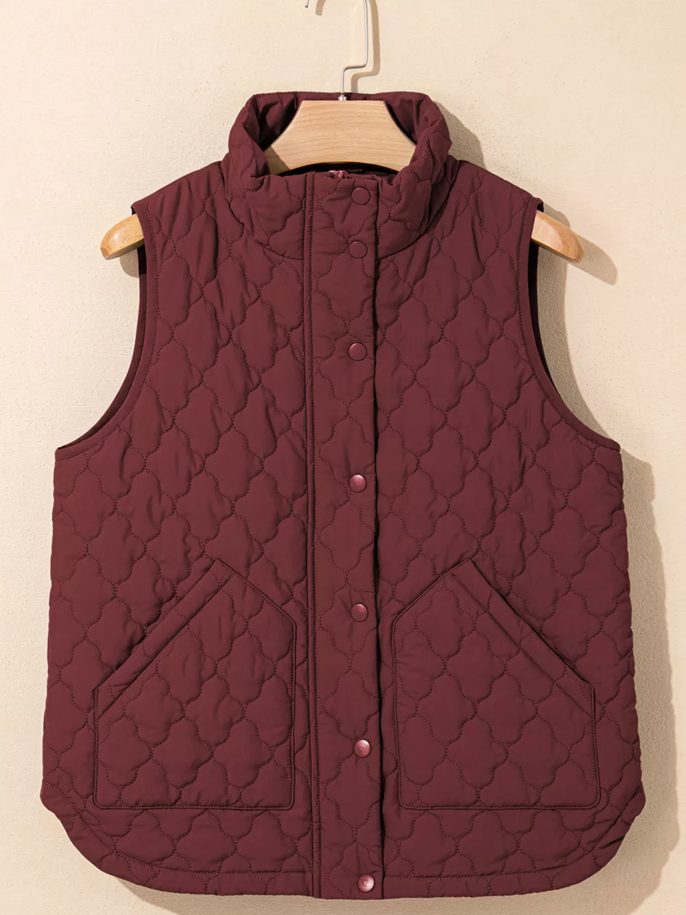 Quilted Snap Down Zip Up Vest Coat, image 11