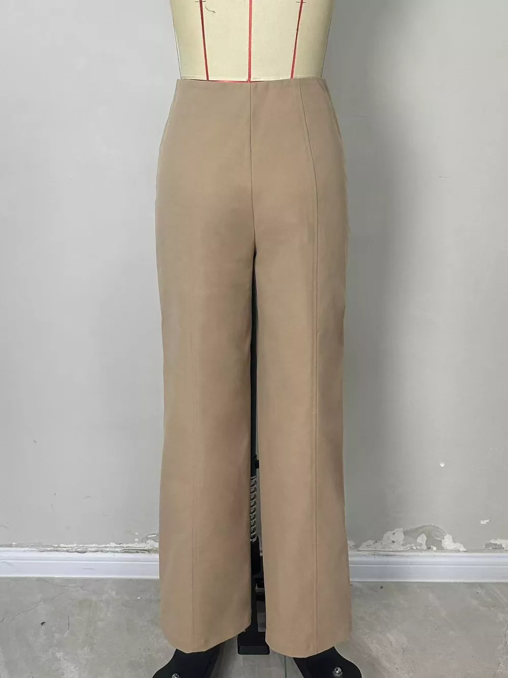 High-Waisted Wide-Leg Front Zip Pants, image 5