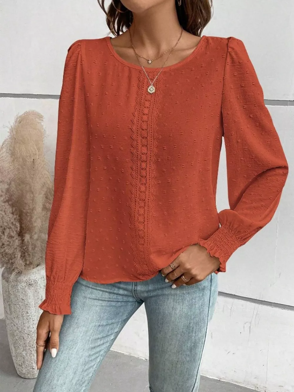 Swiss Dot Long Sleeve Blouse, image 16