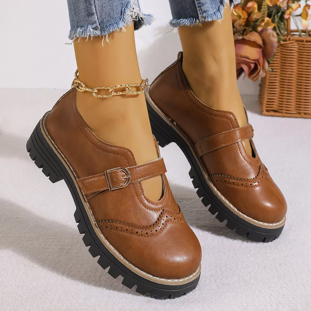 Round Toe Platform Loafers, image 3