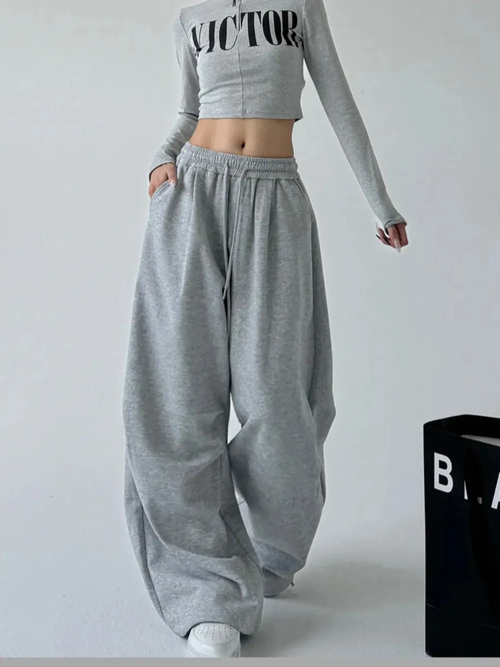 Oversized Wide Leg Drawstring Pants, image 8
