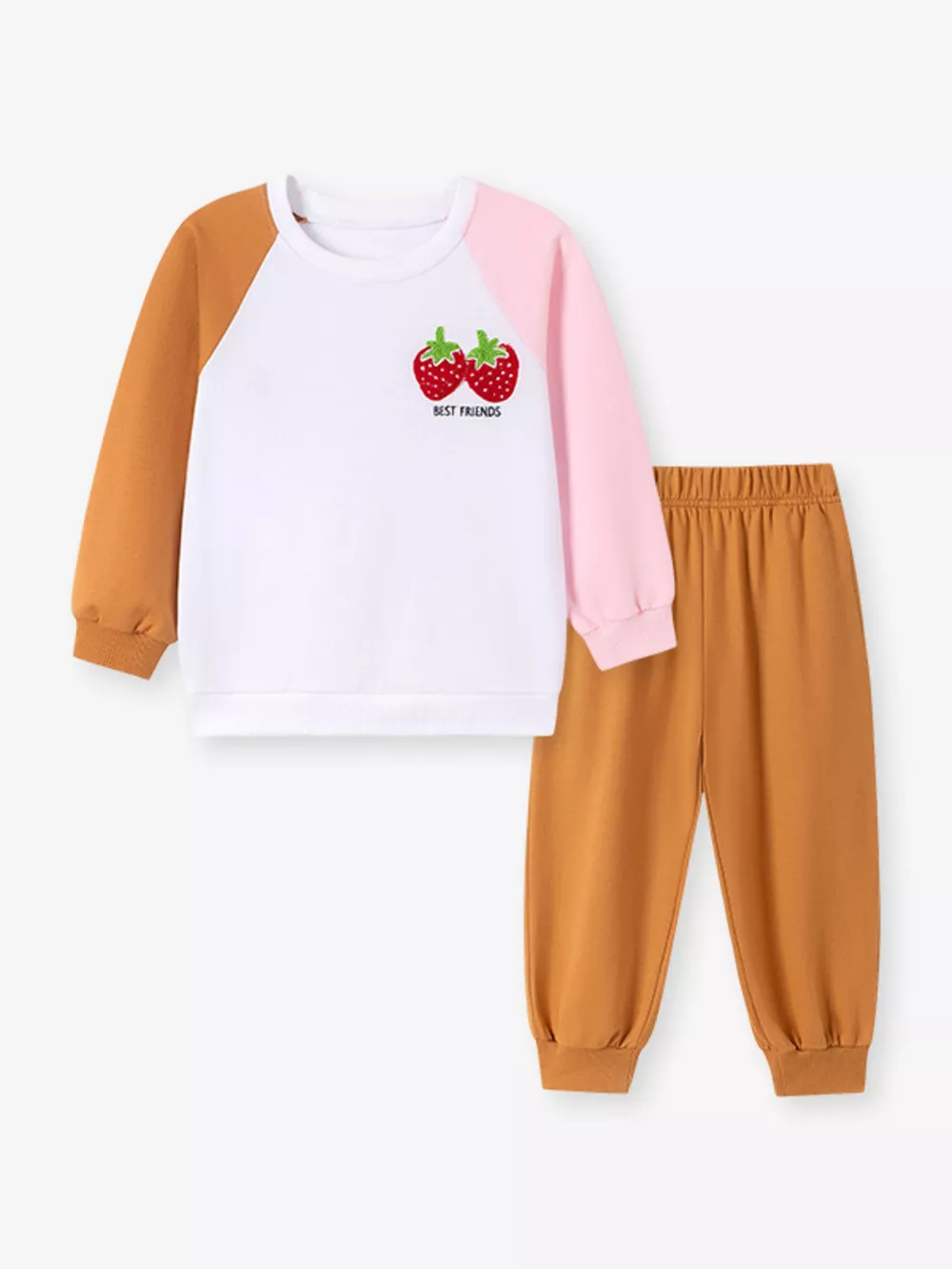 Children's Strawberry Raglan Sleeve Sweatshirt and Pants Set, image 2