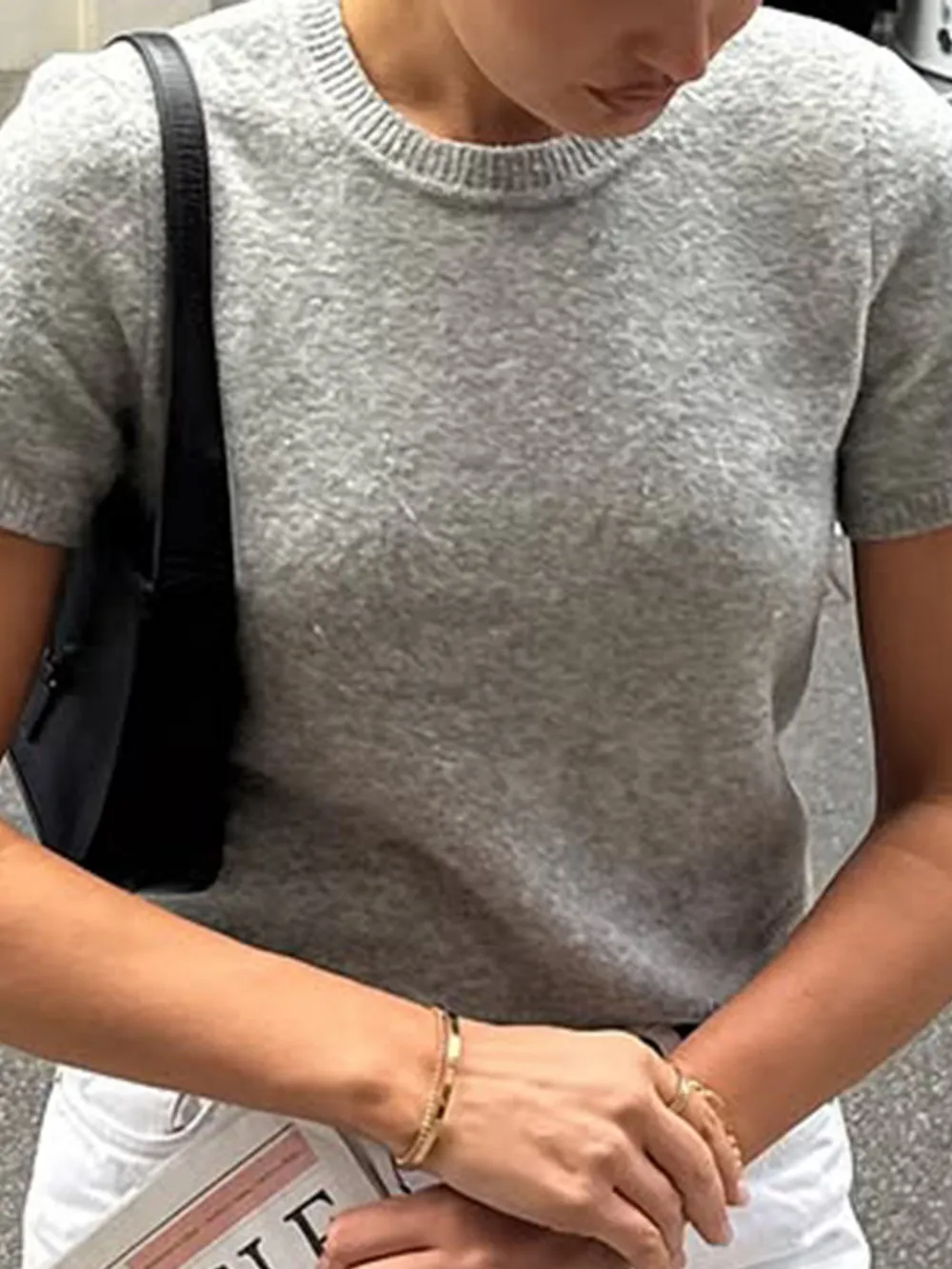 Round Neck Short Sleeve Sweater, image 13