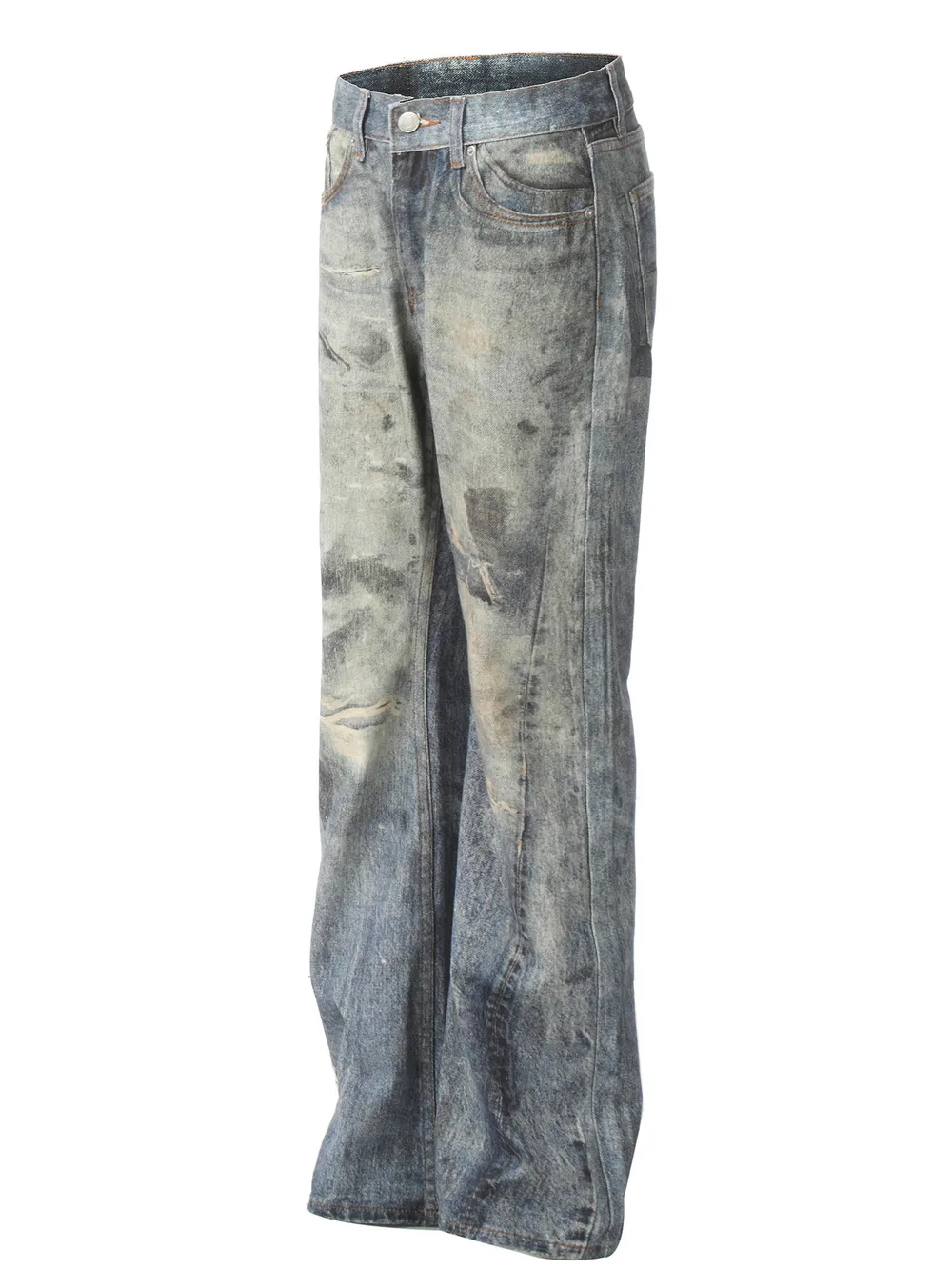 Men's Vintage Washed Loose Fit Jeans, image 2