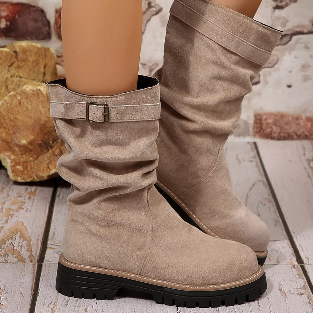 Buckle Accent Slouch Boots, image 6