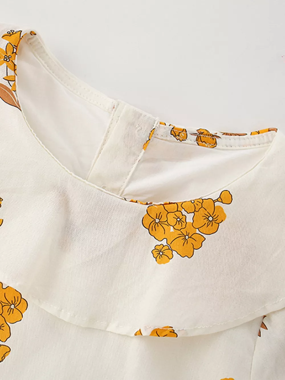 Children's Floral Print Ruffle Collar Dress, image 4