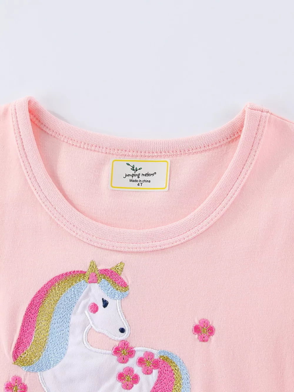 Children's Cute Unicorn Applique Ruffle Sleeve Dress, image 4