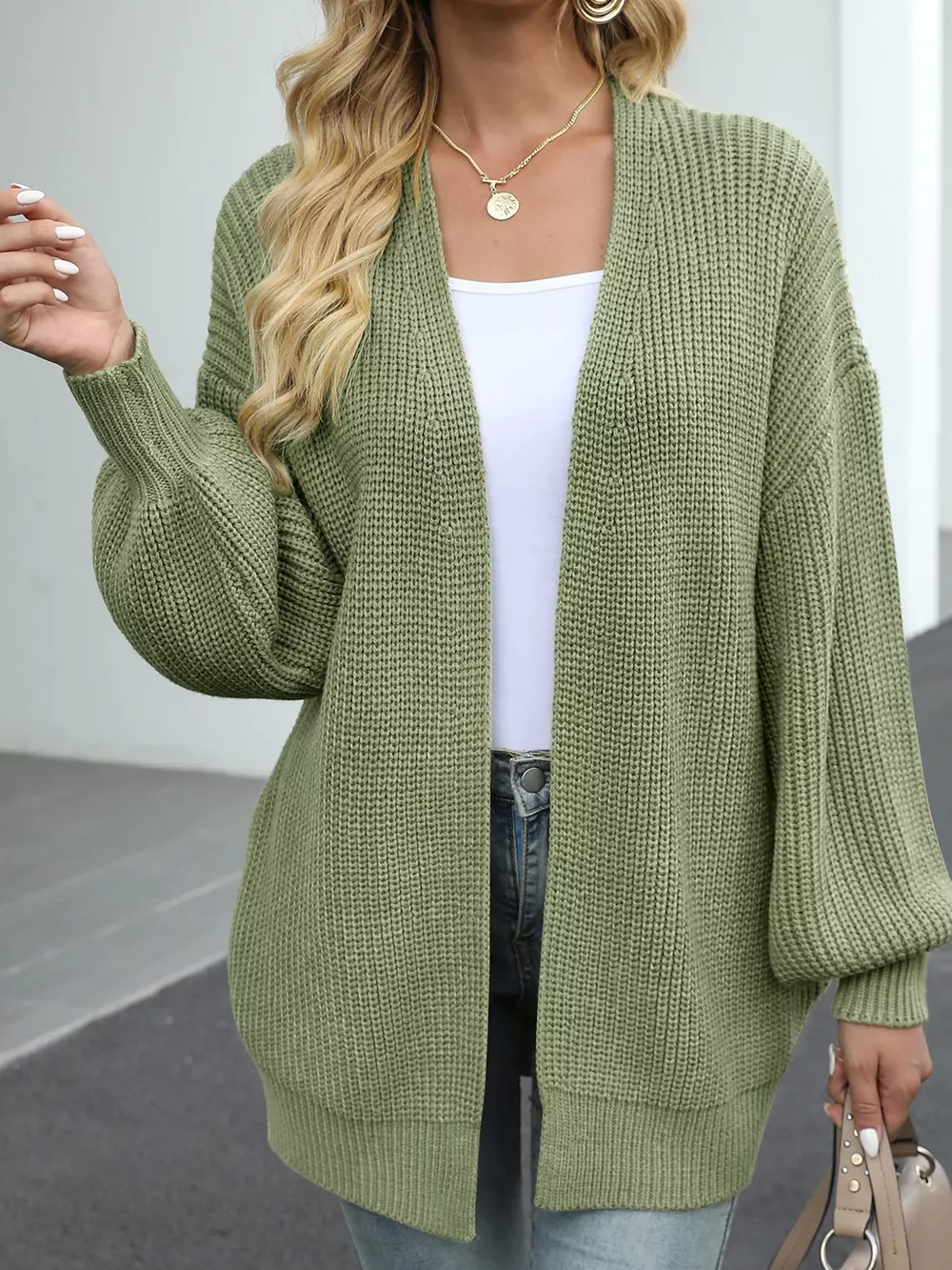 Chunky Knit Open Front Cardigan, image 18
