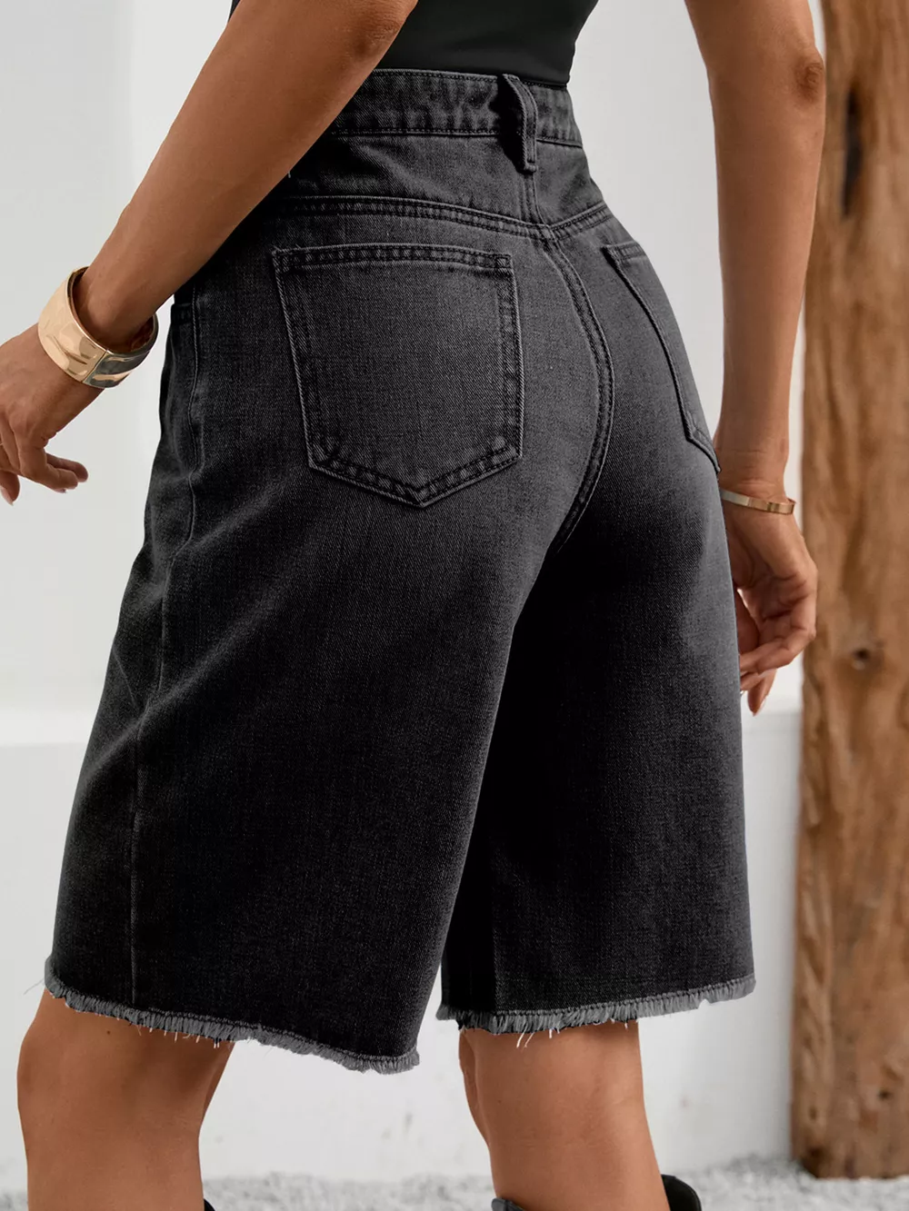 Ripped Frayed Hem Denim Shorts, image 13