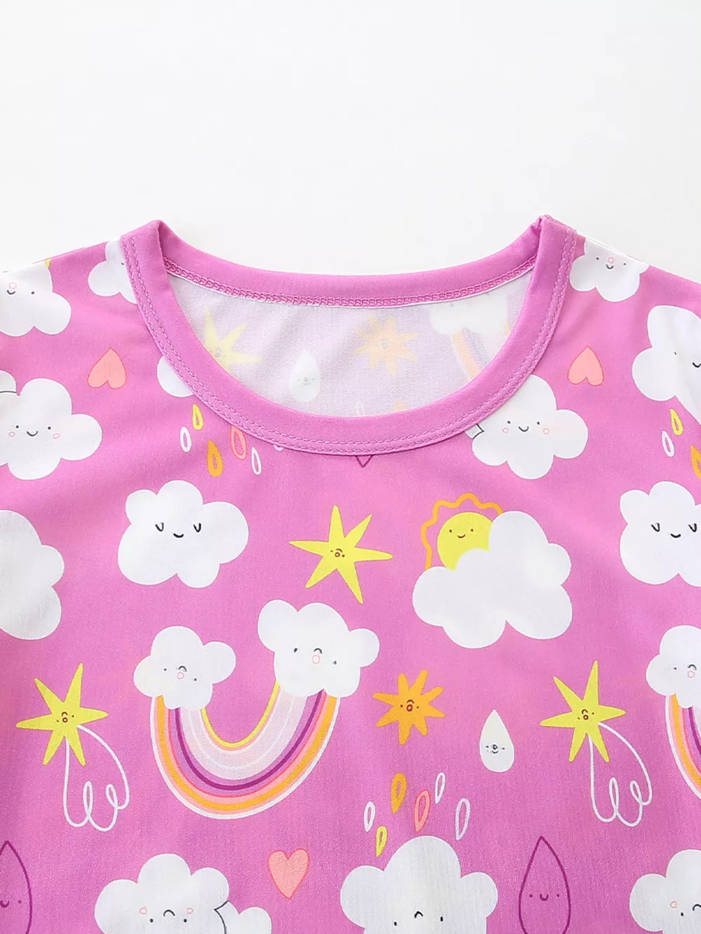 Children's Rainbow Cloud Print Tee and Shorts Set, image 3