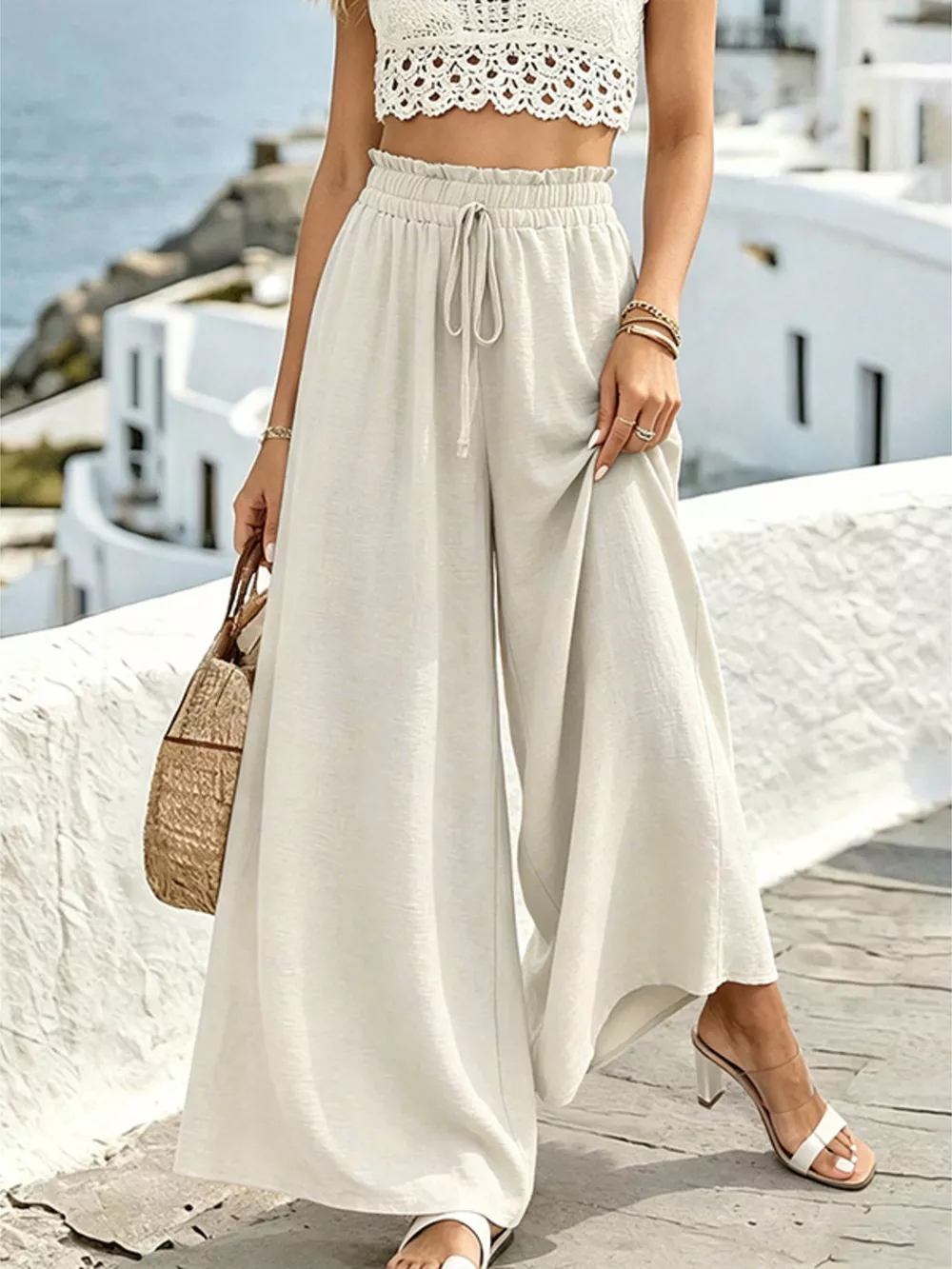 Wide Leg Drawstring Pants, image 8