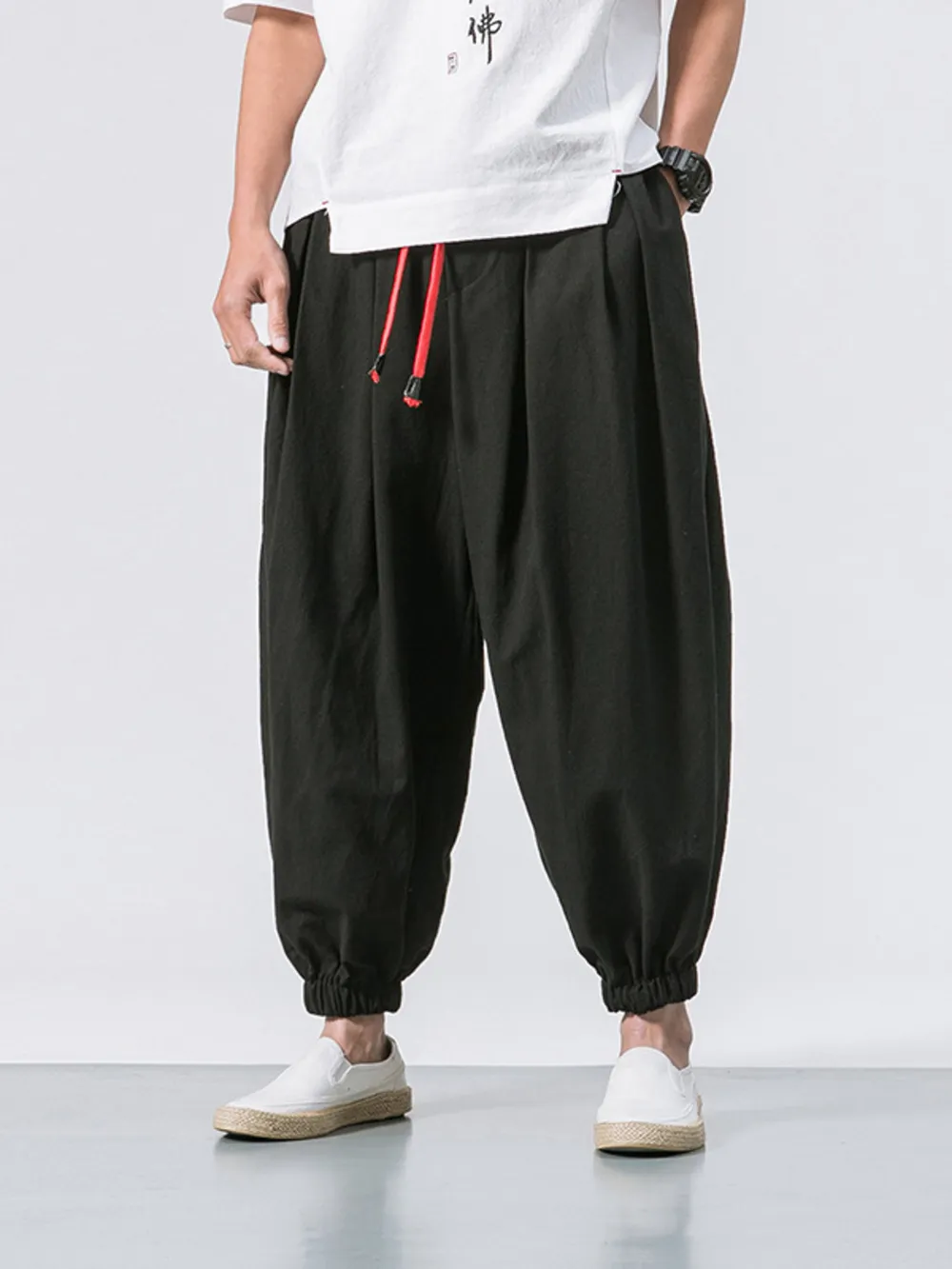 Men's Plus Size Casual Drawstring Joggers, image 3
