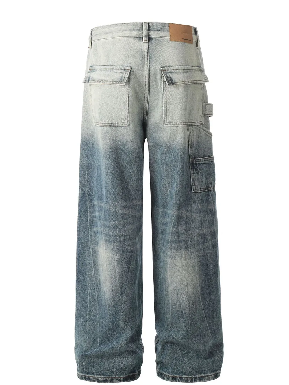 Men's Washed Wide Leg Baggy Jeans, image 3
