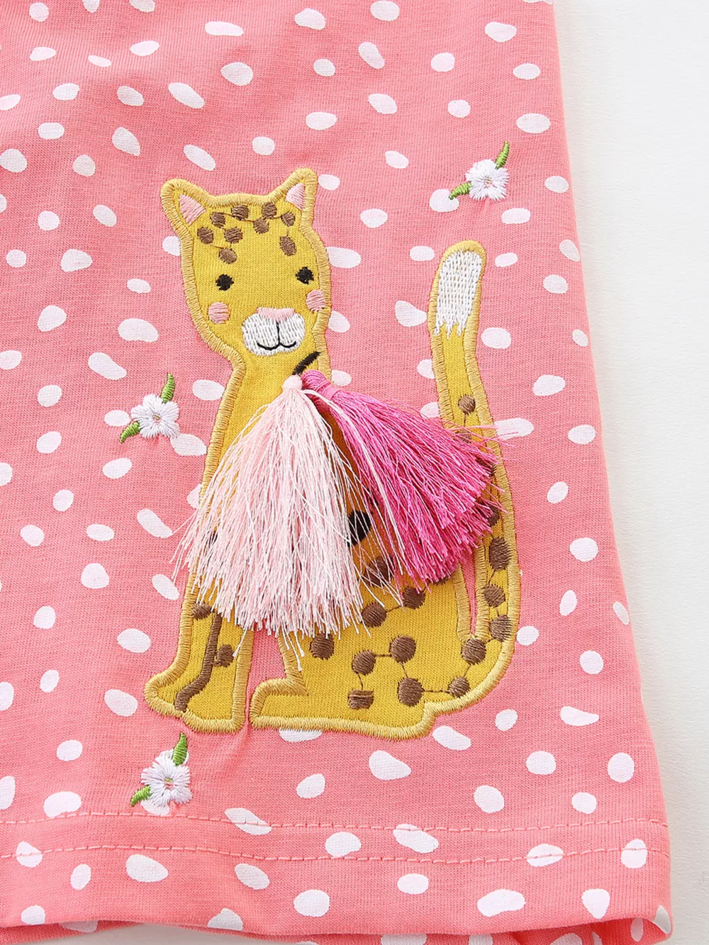 Children's Ruffled Sleeve Polka Dot Embroidered Dress, image 4