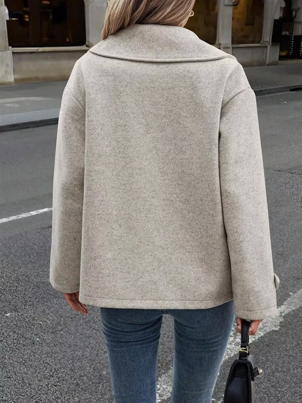 Double-Breasted Wool Blend Casual Jacket, image 5