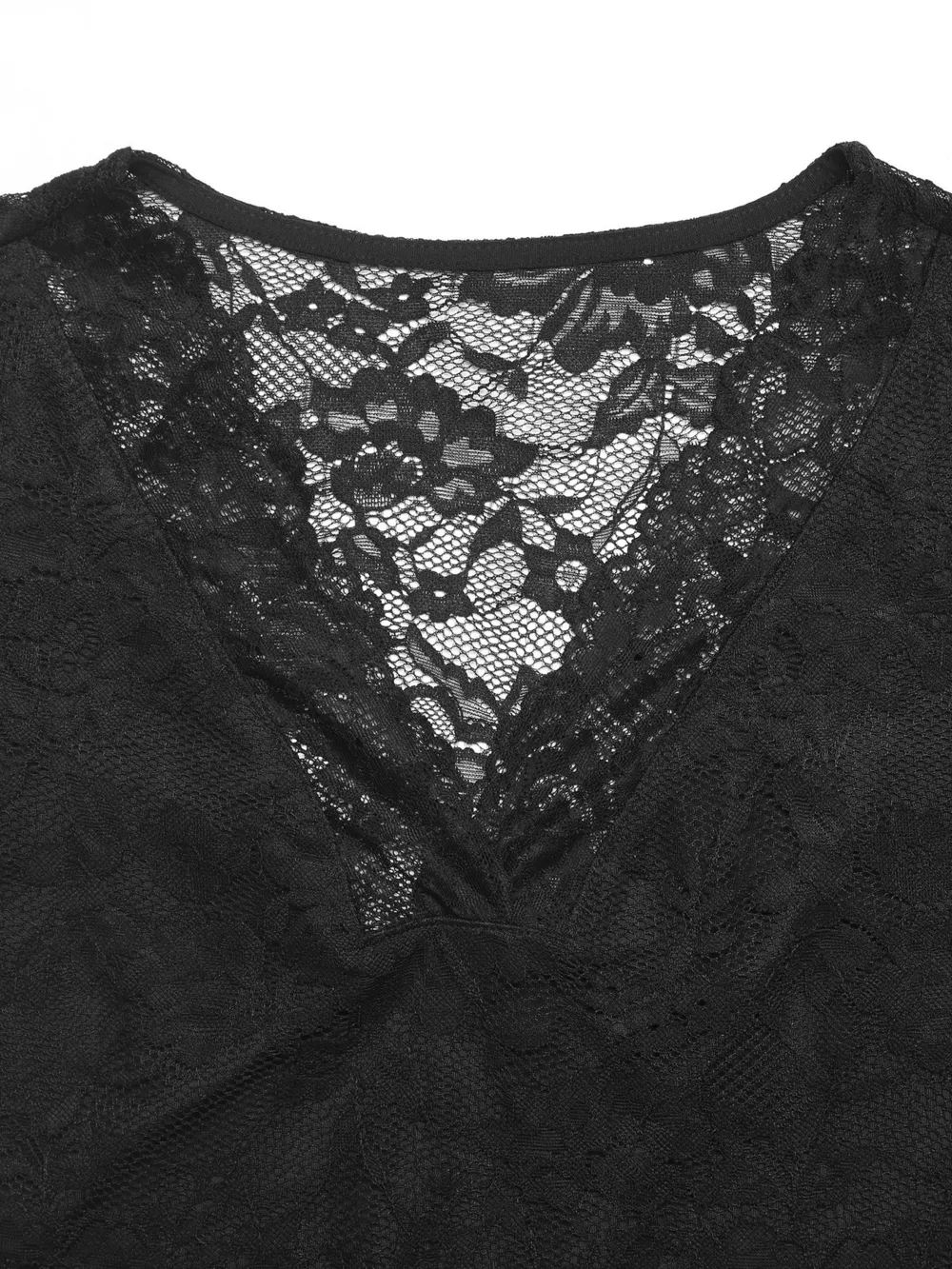 Lace V-Neck Long Sleeve T-Shirt, image 8