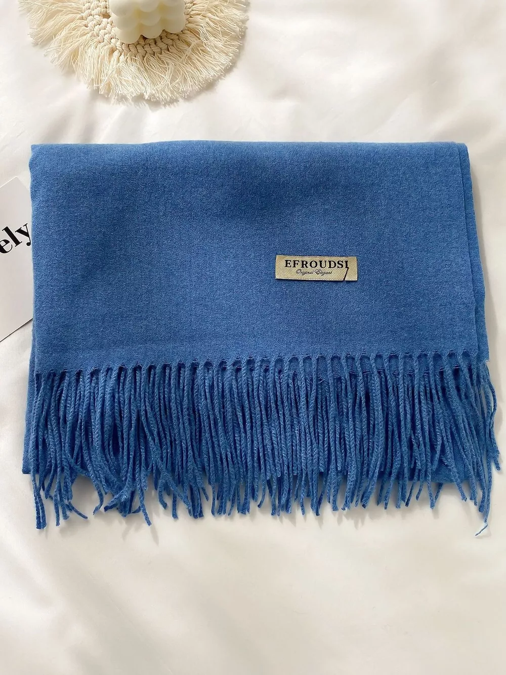 Fringe Solid Color Scarf, image 11