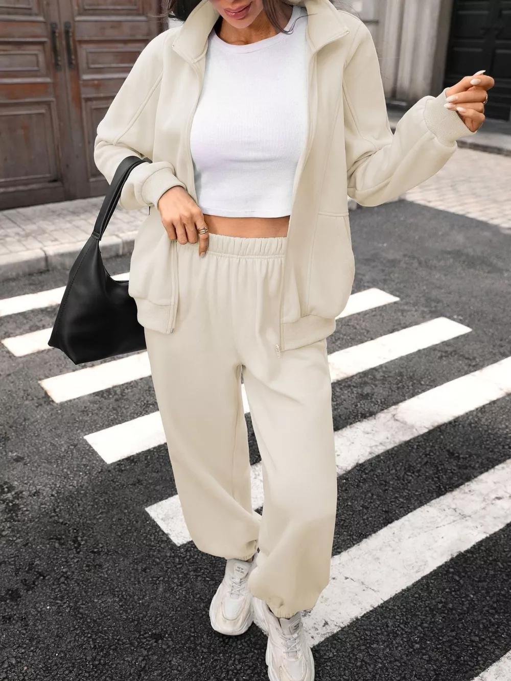 Zip-Up Long Sleeve Top and Pants Set, image 15