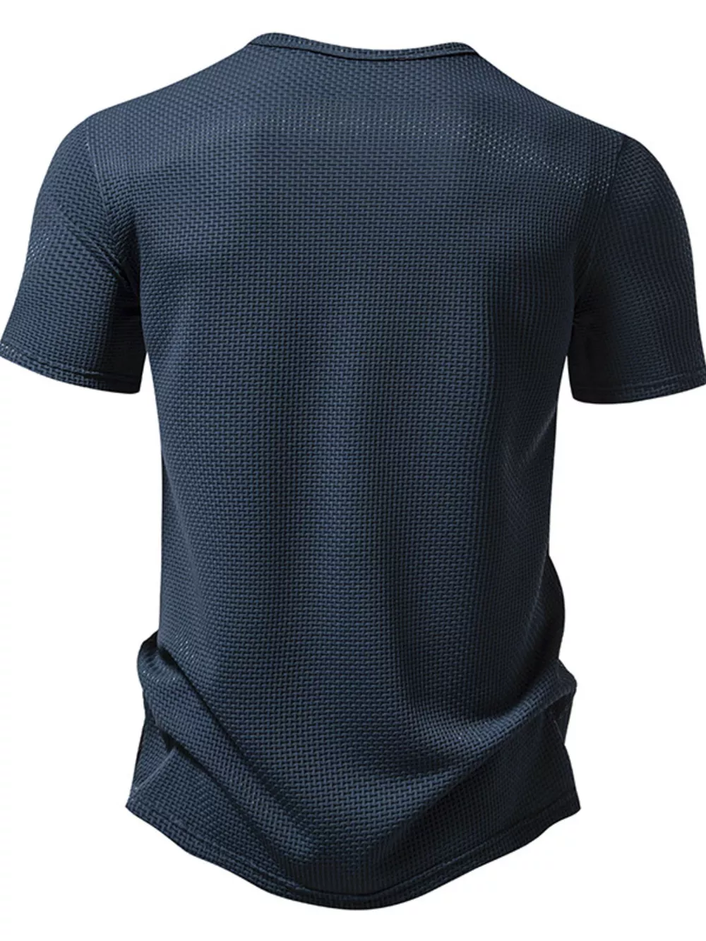 Men's Textured Henley Button Detail T-Shirt, image 4