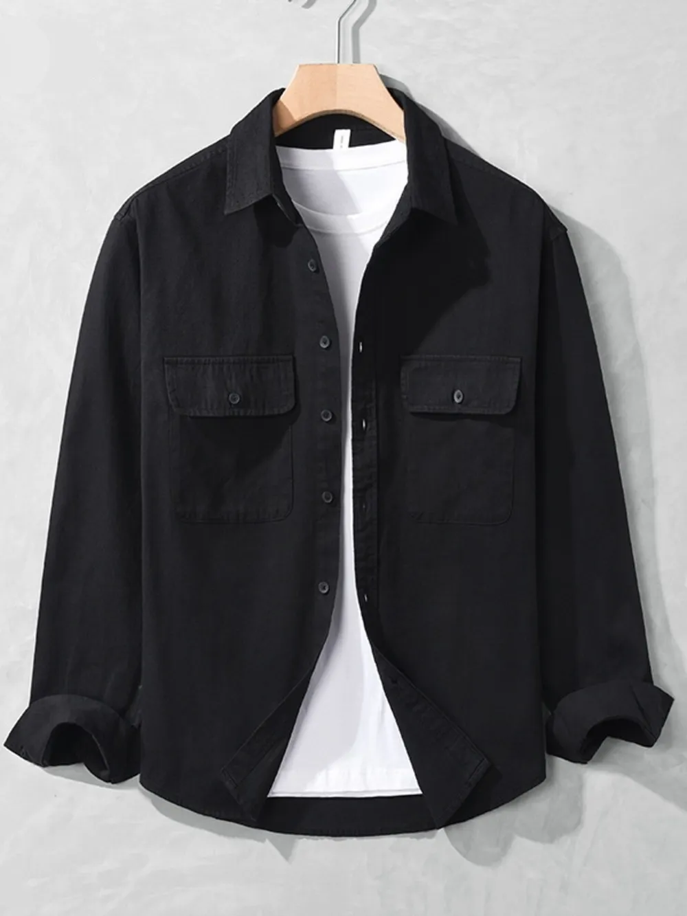 Men's Plus Size Button Up Long Sleeve Shirt, image 2