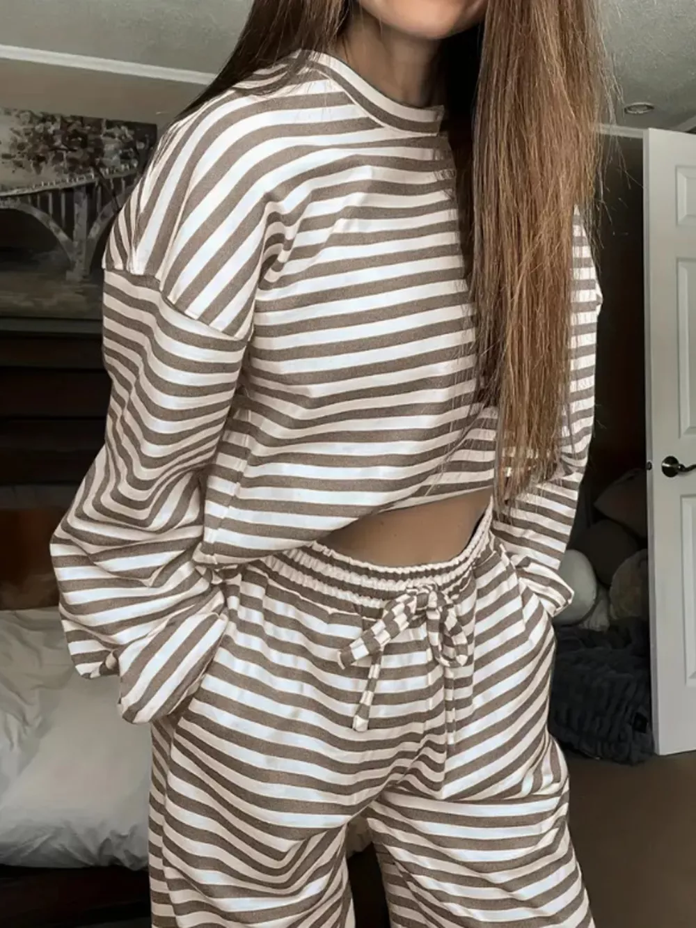 Striped Long Sleeve Top and Pants Set, image 17
