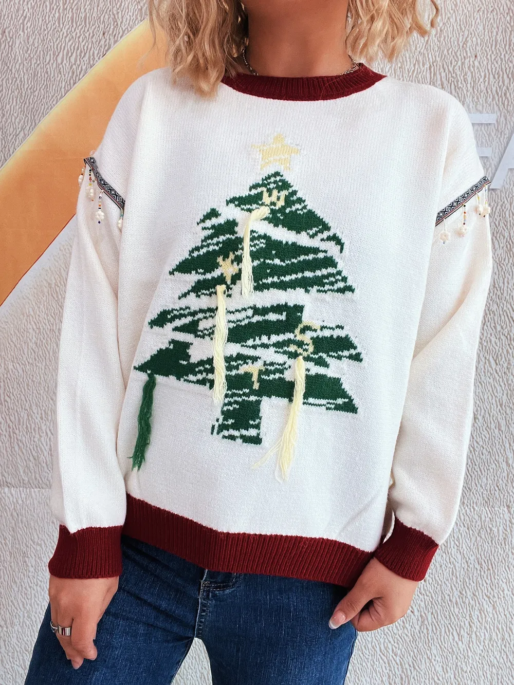 Christmas Tree Long Sleeve Sweater, image 9