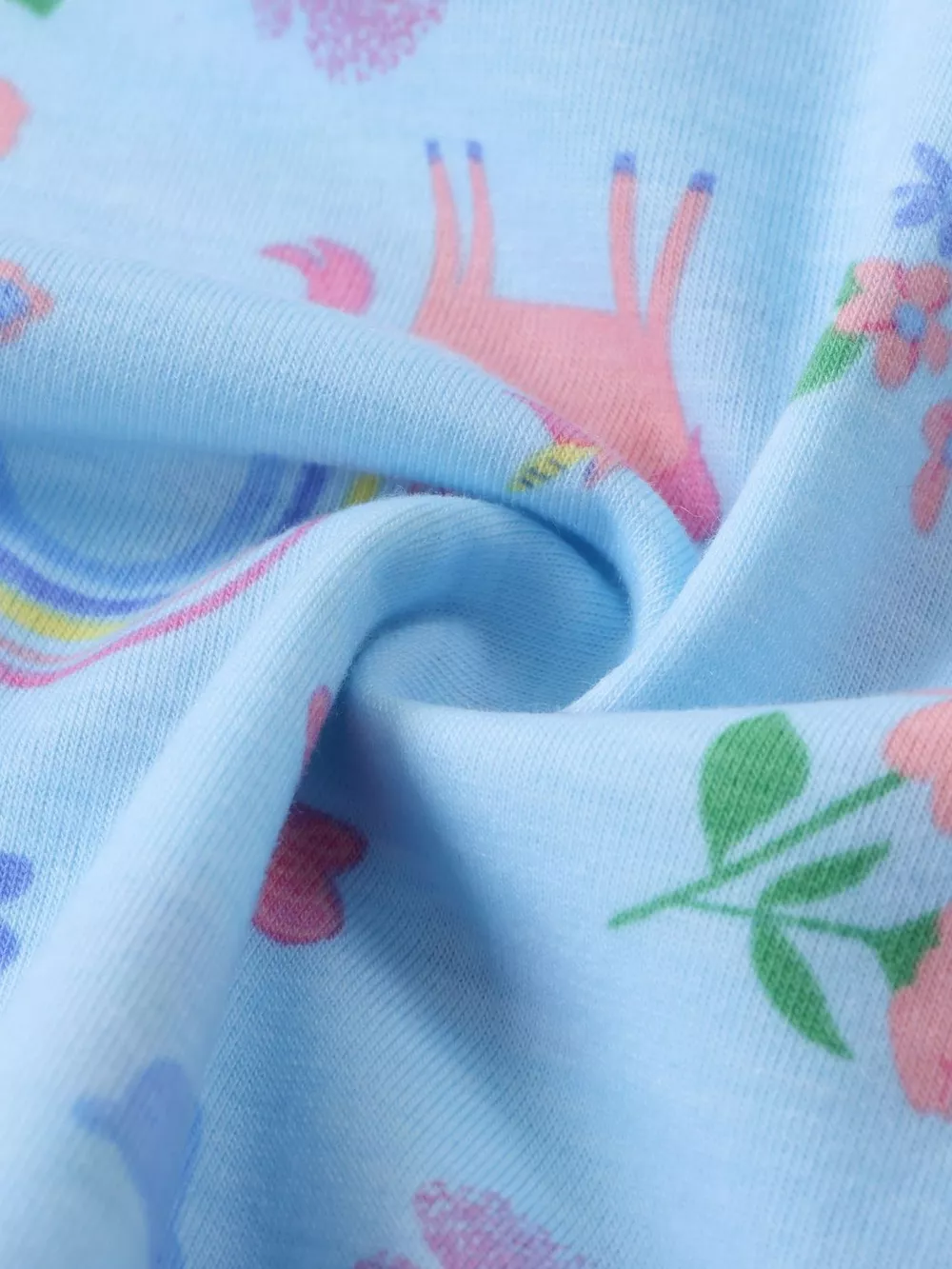 Children's Unicorn Rainbow Print Ruffle Trim Long Sleeve Dress, image 3