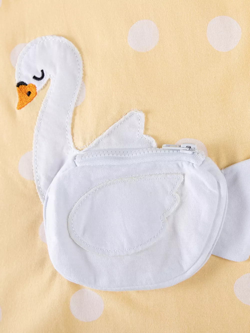 Children's Swan Applique Polka Dot Ruffle Sleeve Dress, image 3