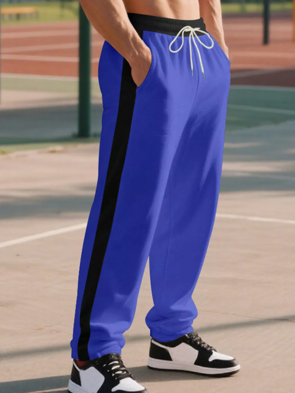 Men's Full Size Side Stripe Wide Leg Pants Plus Size, image 12